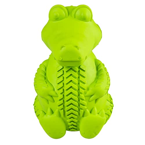 duvoplus, Krokodil sitzend aus Gummi, 7,5 x 9,5 x 12 cm, Grün, Spielzeug, Grün, Hund von Duvoplus