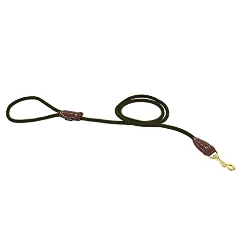 duvoplus, Leine aus robustem und weichem Nylon mit Leder-Finish, Produktreihe EXPLOR Forest, Größe 135 cm/8 mm, grün, für Hunde, ideal für Spaziergänge und abenteuerliche Expeditionen von Duvoplus