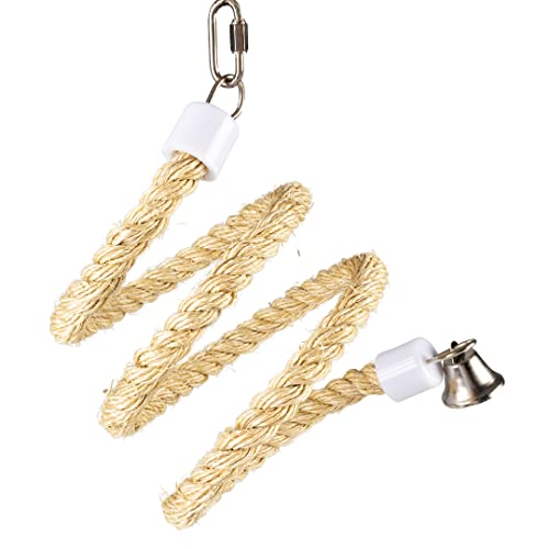 duvoplus, Sisalseil mit Glocke S – 96 x 19 x 19 cm, Beige, Vögel, Beige, Vögel von Duvoplus