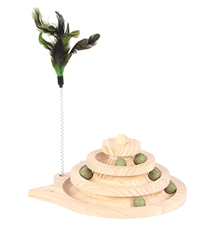 duvoplus, Spin 'n Play Katzenspielzeug, 26 x 26 x 13,5 cm, Holzfarben, Spielzeug, Farbe Holz, Katze duvoplus, Spin 'n Play Katzenspielzeug, 26 x 26 x 13,5 cm, Holzfarben, Spielzeug, Farbe Holz, Katze von Duvoplus