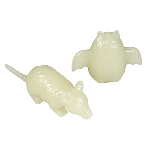 duvoplus, TPR Glow in Dark Fledermaus und Ratten, 10 x 7 x 4 cm, Verschiedene Hunde von Duvoplus