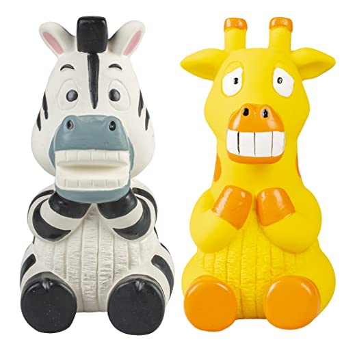 duvoplus, Zebra/Giraffe sitzend aus Latex, 7,5 x 8 x 15 cm, Spielzeug, Hund von Duvoplus