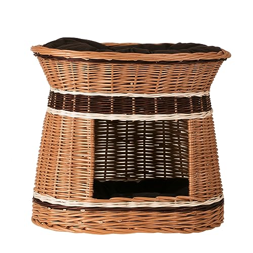 e-wicker24 Alles aus Weide Korb, Haus, Turm, Korb, Weidenhütte mit Zwei Etagen, oval, braun von e-wicker24 Alles aus Weide