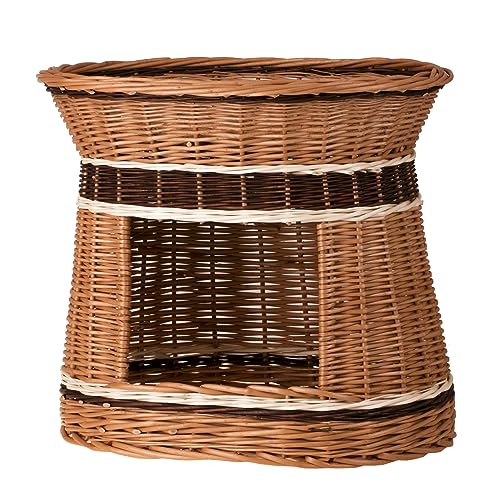 e-wicker24 Alles aus Weide Korb, Haus, Turm, Korb, Weidenhütte mit Zwei Etagen, oval, ohne Kissen von e-wicker24 Alles aus Weide