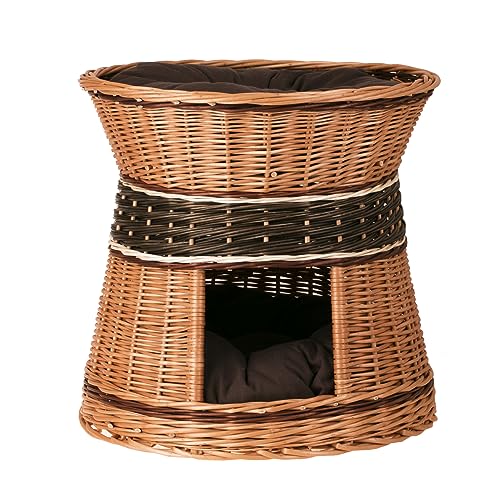 e-wicker24 Alles aus Weide Korb, Haus, Turm, Korb, Weidenhütte mit Zwei Etagen, rund, braun von e-wicker24 Alles aus Weide