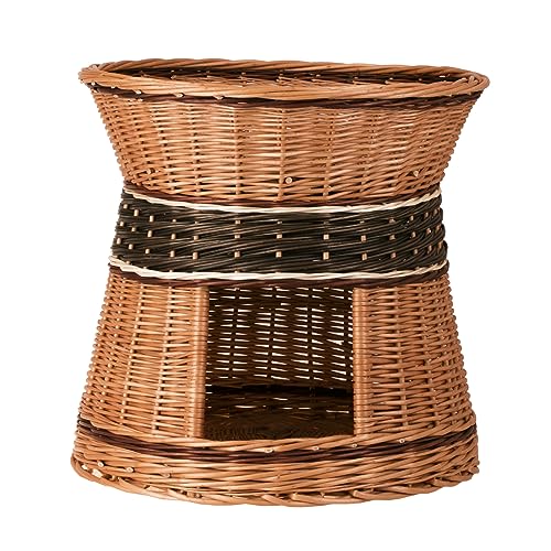 Korb, Haus, Turm, Korb, Weidenhütte mit zwei Etagen, rund, ohne Cousin) von e-wicker24 Alles aus Weide