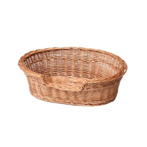 e-wicker24 Weidenkorb, Korb, Hundehütte aus natürlicher Weide (100 cm, natur, ohne Kissen) von e-wicker24 Alles aus Weide