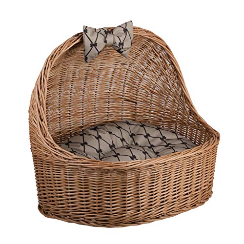 Cremefarbene Tierhütte aus Weide (Natur_beige) von e-wicker24 Alles aus Weide