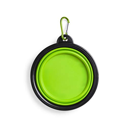 eBuyGB Tragbarer Faltbarer Pop-Up-Silikon-Fressnapf für Hunde und Katzen, mit Metall-Karabiner, 450 ml, Grun eBuyGB Tragbarer Faltbarer Pop-Up-Silikon-Fressnapf für Hunde und Katzen, mit Metall-Karabiner, 450 ml, Grun von eBuyGB