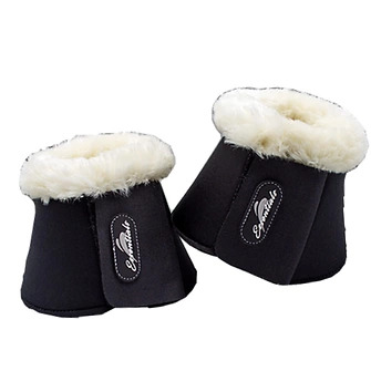 eQuick® Hufglocken Fluffy mit Kunstfell Black, Gr. L von eQuick