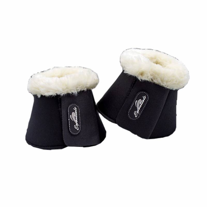 eQuick® Hufglocken Fluffy mit Kunstfell Black, Gr. Xl von eQuick