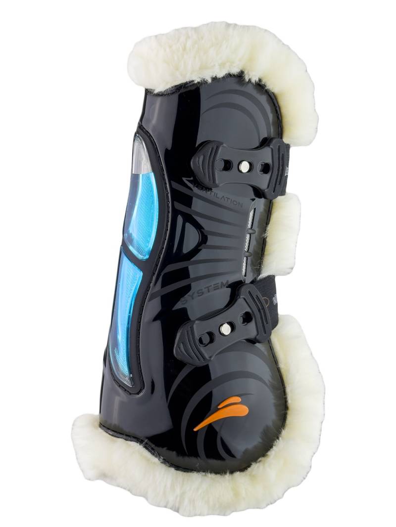 eQuick® eAirshock Gamaschen Fluffy mit Kunstfell Black, Gr. L von eQuick