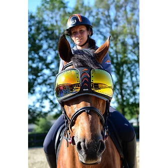 eQuick® eVysor Schutzbrille mirrored orange, onesize Augenschutzbrille für Pferde von eQuick