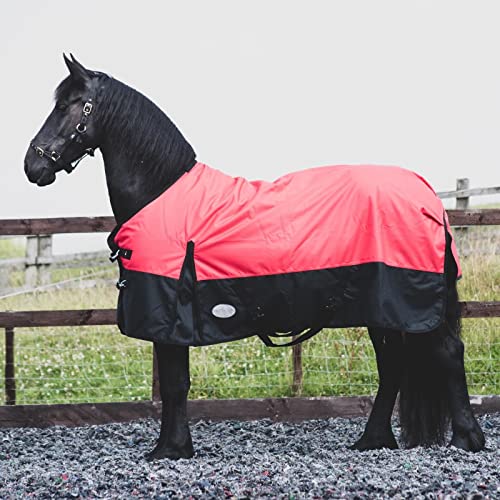 Equitack 1200 Denier Pferdedecke Outdoor Winterdecken Weidedecke mit 100 G Füllung Regular Rot/Schwarz 145cm von eQuitack Your Passion Is Our Mission