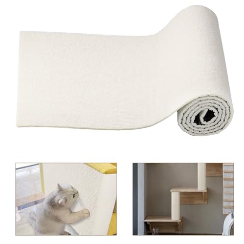 eROOSY 30 * 100cm Selbstklebend Kratzmatte Katze, Kratzschutz Katzen, Kratzteppich Katze, Katze kratzmatte für Schützt Teppiche Sofa Möbelschutz (Beige) von eROOSY