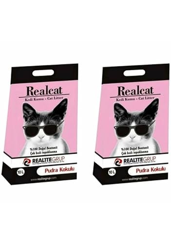 Katzenstreu Realcat |Cat Litter | Mit Babypuder Duft | Feines Klumpstreu | 350% Saugkraft | Naturprodukt aus Bentonit | Stark Klumpend | Saubere Wohnung | Neutralisiert Gerüche | Staubarm von ealcat kedi kumu-cat litter