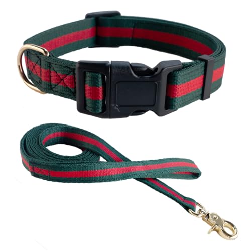 Elegantes Hundehalsband und Leine, strapazierfähige, weiche Haustierhalsbänder und Leinen, luxuriöses Geschenk für mittelgroße Hunde Elegantes Hundehalsband und Leine, strapazierfähige, weiche Haustierhalsbänder und Leinen, luxuriöses Geschenk für mittelgroße Hunde von echentie
