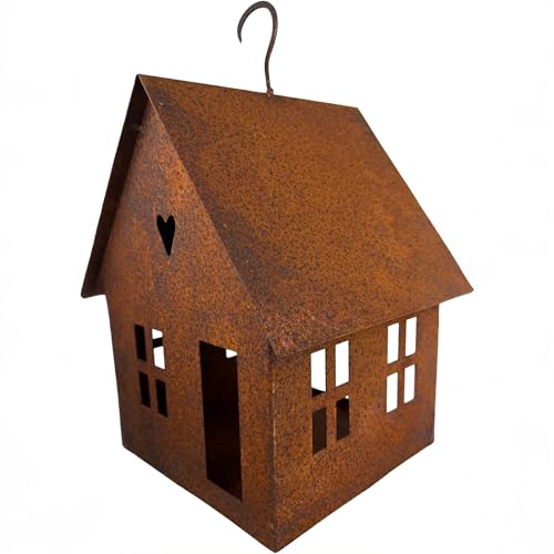 Vogelhaus Dekohaus mit Haken Futterstation Vogelfutter zum Aufhängen Metall Rost Deko 17x17x25cm Vogelhaus Dekohaus mit Haken Futterstation Vogelfutter zum Aufhängen Metall Rost Deko 17x17x25cm von ecosoul