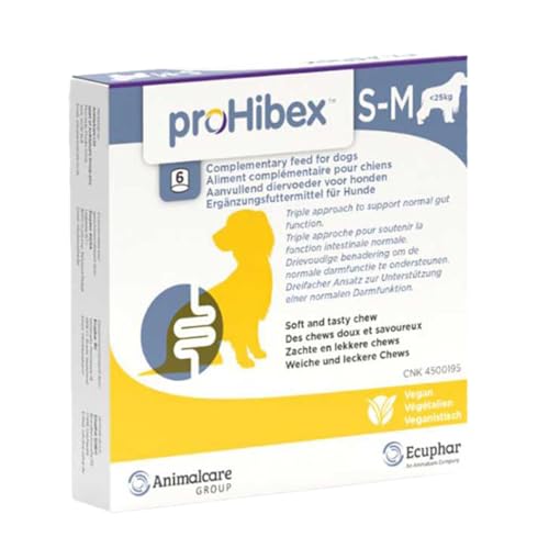 ecuphar proHibex Chews S-M < 25 kg | 6 Stück | Ergänzungsfuttermittel für kleine und mittelgroße Hunde | Zur Verbesserung der normalen Darmfunktion und Kotkonsistenz ecuphar proHibex Chews S-M < 25 kg | 6 Stück | Ergänzungsfuttermittel für kleine und mittelgroße Hunde | Zur Verbesserung der normalen Darmfunktion und Kotkonsistenz von ecuphar