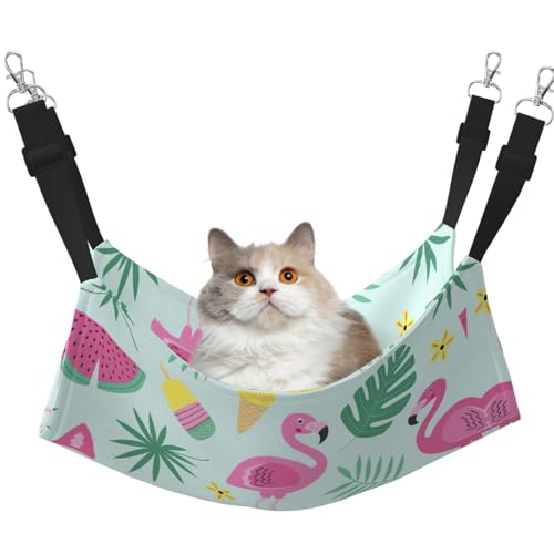 eeprty Flamingo-Hängematte mit Eiscreme-Früchten, warme Haustier-Hängematte, weiche hängende Katzenbett-Matte, Winter, warm eeprty Flamingo-Hängematte mit Eiscreme-Früchten, warme Haustier-Hängematte, weiche hängende Katzenbett-Matte, Winter, warm von eeprty