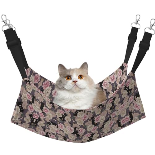 eeprty Hängematte mit Katzenblumenverzierung, warme Haustier-Hängematte, weiche Hängematte für den Winter, warm eeprty Hängematte mit Katzenblumenverzierung, warme Haustier-Hängematte, weiche Hängematte für den Winter, warm von eeprty