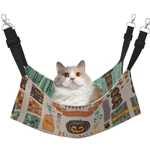 eeprty Halloween-Hängematte für Sammelalben, Haustierkäfige, warme Haustier-Hängematte, weiche hängende Katzenbett-Matte, Winter, warm eeprty Halloween-Hängematte für Sammelalben, Haustierkäfige, warme Haustier-Hängematte, weiche hängende Katzenbett-Matte, Winter, warm von eeprty