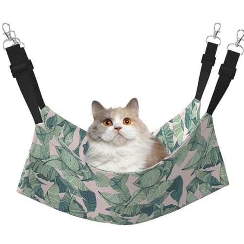eeprty Haustier-Käfig-Hängematte, niedliche Palmenblätter, warme Haustier-Hängematte, weiche hängende Katzenbett-Matte, Winter, warm von eeprty