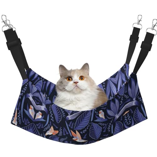 eeprty Haustier-Käfig-Hängematte, warme Haustier-Hängematte, weiche hängende Katzenbett-Matte, für den Winter, Blau und Orange von eeprty