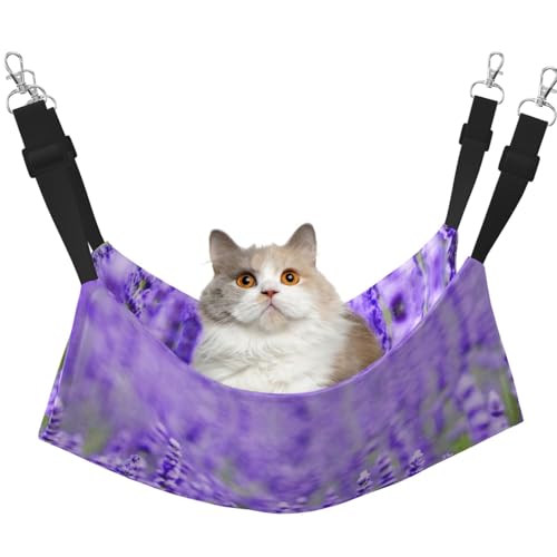 eeprty Haustier-Käfig-Hängematte, warme Haustier-Hängematte, weiche hängende Katzenbett-Matte, für den Winter, Violett von eeprty