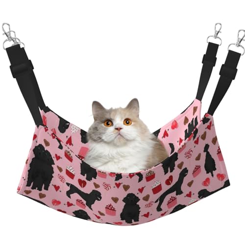 eeprty Haustier-Käfig-Hängematte, weiche Hängematte, für den Winter, mit Pudelmotiv, Rosa eeprty Haustier-Käfig-Hängematte, weiche Hängematte, für den Winter, mit Pudelmotiv, Rosa von eeprty