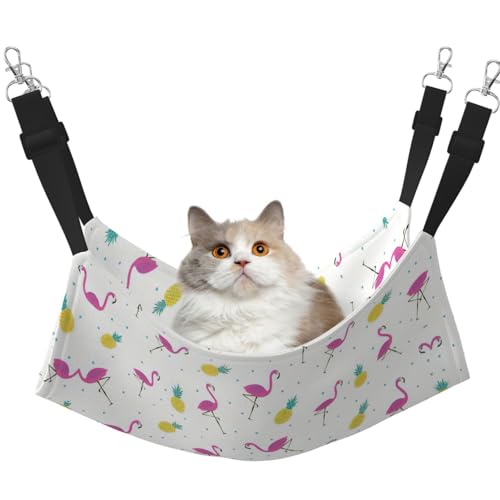 eeprty Haustier-Käfig-Hängematte mit Flamingo- und Ananas-Motiv, warme Haustier-Hängematte, weiche Hängematte für den Winter, warm eeprty Haustier-Käfig-Hängematte mit Flamingo- und Ananas-Motiv, warme Haustier-Hängematte, weiche Hängematte für den Winter, warm von eeprty