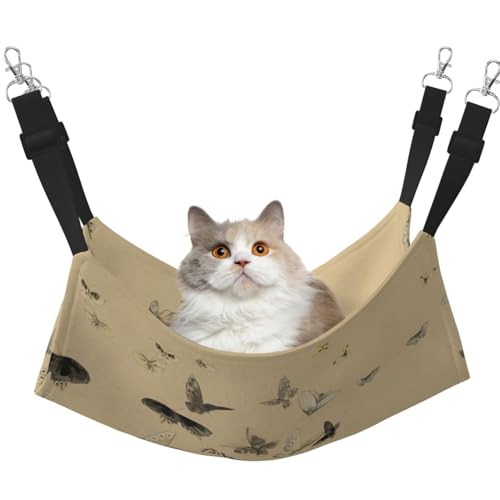 eeprty Haustier-Käfig-Hängematte mit Schmetterlingsmalerei, warme Haustier-Hängematte, weiche Hängematte für den Winter, warm eeprty Haustier-Käfig-Hängematte mit Schmetterlingsmalerei, warme Haustier-Hängematte, weiche Hängematte für den Winter, warm von eeprty
