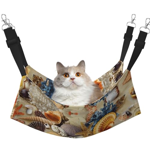 eeprty Haustier-Käfig-Hängematte mit Seestern-Muschel-Design, warme Haustier-Hängematte, weiche hängende Katzenbett-Matte, Winter, warm eeprty Haustier-Käfig-Hängematte mit Seestern-Muschel-Design, warme Haustier-Hängematte, weiche hängende Katzenbett-Matte, Winter, warm von eeprty