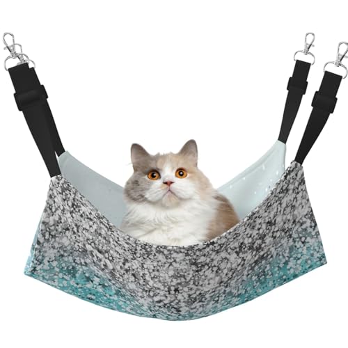 eeprty Haustier-Käfig-Hängematte mit glitzerndem blauem Hintergrund, warme Haustier-Hängematte, weiche hängende Katzenbett-Matte, Winter, warm eeprty Haustier-Käfig-Hängematte mit glitzerndem blauem Hintergrund, warme Haustier-Hängematte, weiche hängende Katzenbett-Matte, Winter, warm von eeprty