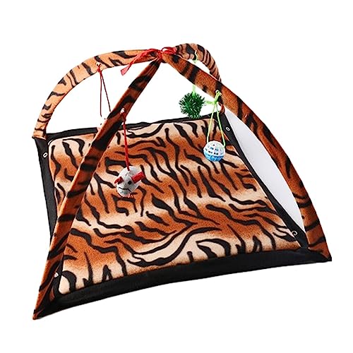 eexuujkl Interaktive Aktivitätsspielzeugmatte für Katzen – weiches Fleece Tiger förmiges Tuch, weiches Fleece, Faltbare Spielzeugmatte, Bett, Multifunktionsbett eexuujkl Interaktive Aktivitätsspielzeugmatte für Katzen – weiches Fleece Tiger förmiges Tuch, weiches Fleece, Faltbare Spielzeugmatte, Bett, Multifunktionsbett von eexuujkl