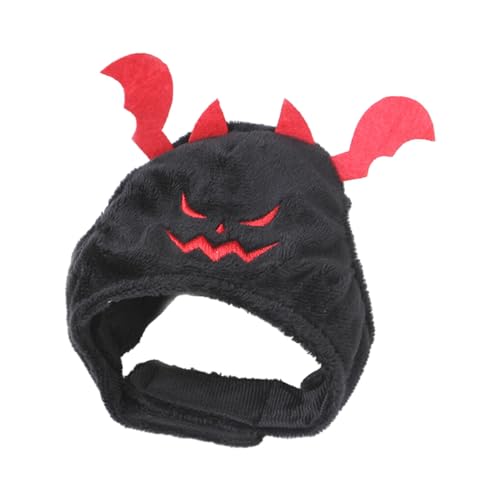 eexuujkl Verstellbare Teufelskappe für Haustiere für Halloween Partys, Katzen Halloween Teufelskostüm, Polyester Haustier Kopfschmuck für Halloween, Schwarz von eexuujkl