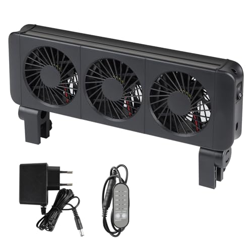 efuturetime Aquarium Lüfter 9W, 5 regelbare Geschwindigkeiten, geräuscharm, Klemm Aquariumlüfter mit Timer für 60cm Aquarium, 3 Lüfter von efuturetime