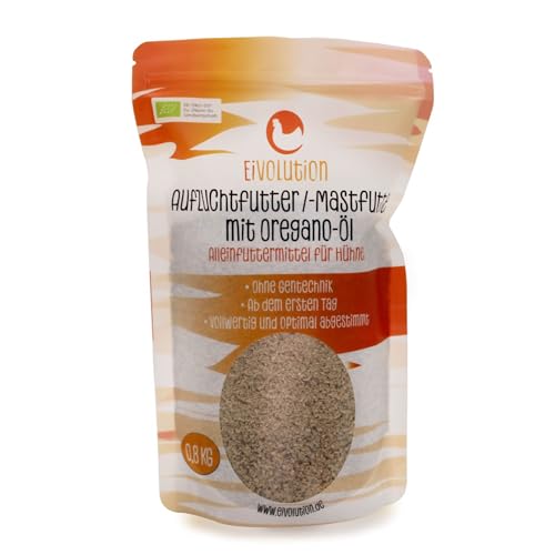 Eivolution Bio-Aufzuchtfutter mit Oregano-Öl 800g - Probiergröße - Extra für Jungtiere - Alleinfutter aus Proteinen, Aminosäuren, Vitaminen und Mineralstoffen Eivolution Bio-Aufzuchtfutter mit Oregano-Öl 800g - Probiergröße - Extra für Jungtiere - Alleinfutter aus Proteinen, Aminosäuren, Vitaminen und Mineralstoffen von eivolution