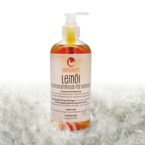 Eivolution Leinöl 500 ml - Kaltgepresstes Zusatzfutter für Geflügel - reich an Omega-3 und Vitamin E - fördert Gesundheit und Eierqualität Eivolution Leinöl 500 ml - Kaltgepresstes Zusatzfutter für Geflügel - reich an Omega-3 und Vitamin E - fördert Gesundheit und Eierqualität von eivolution