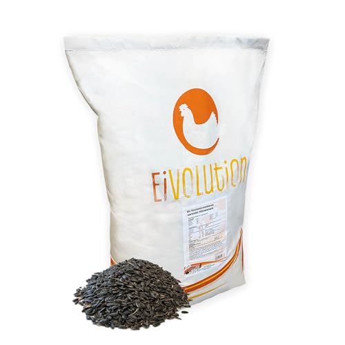 eivolution Bio-Sonnenblumenkerne 14 kg – Hühner- & Wildvogelfutter – Natürlich, Energiereich, Gentechnikfrei, Winterfutter von eivolution