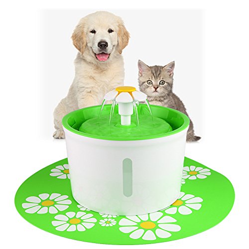 ele ELEOPTION Trinkbrunnen für Katze Hunde Vögel Haustier Blumentrinkbrunnen inkl. Aktivkohlefilter Anti-Rutsch Unterlage Automatisch Wasserbrunnen von ele ELEOPTION