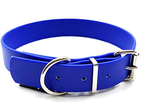 Biothane Hundehalsband 25mm Breit verstellbar S / M / L / XL Hundehalsband wasserbweisend (Königsblau, L 46-52 cm) von elropet