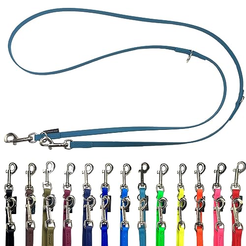 Biothane Hundeleine kleine Hunde/große Hunde verstellbar 2m / 2,40m / 2,80m / 3,50m / 5m SILBERNER Haken 9mm / 13m,m / 16mm (5m X 13mm, Petrol) von elropet