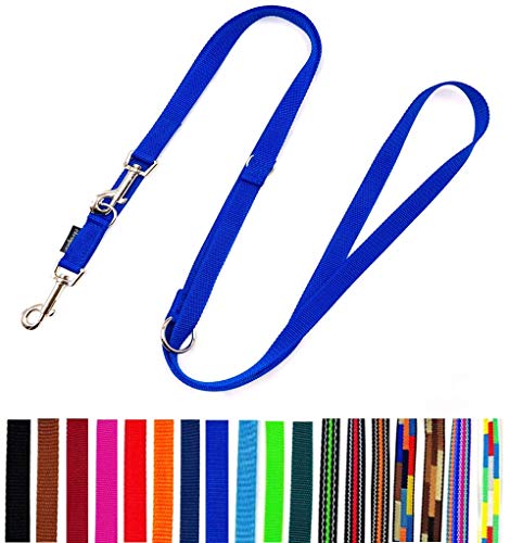 Hundeleine Doppelleine verstellbar 2m / 2,40m / 2,80m / 3,50m / 5m große Hunde 20mm/25mm (Königsblau 20mm, 2,00m) von elropet