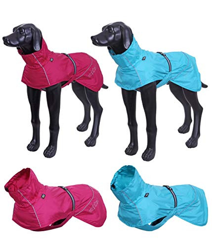 Hunderegenmantel WASSERDICHT kleine Hunde - große Hunde reflektierend + atmungsaktiv in 7 größen Regenmantel für Hunde (25, Pink) von elropet