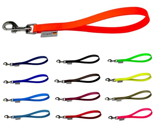 Kurzführer Biothane/Hundeleine Biothane 9mm / 13mm / 16mm (Neonpink, Länge: 30cm / Breite: 13mm) von elropet