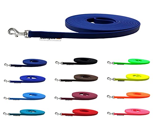 Schleppleine Biothane Hundeleine kleine Hunde 9mm 3m / 5m / 10m / 15m Hundeleine Biothane (5m OHNE Handschlaufe, Marineblau) von elropet