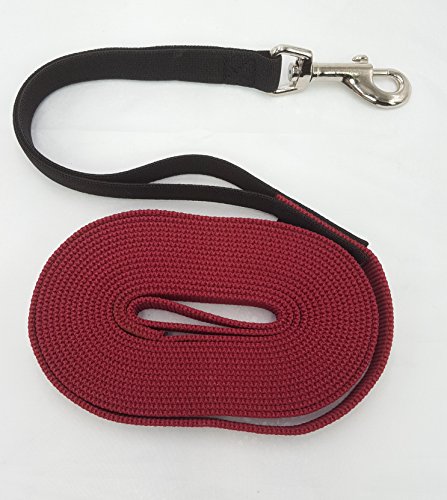 elropet Flex Fährtenleine Schleppleine mit Ruckdämpfer weinrot 5m-20mm Hundeleine von elropet