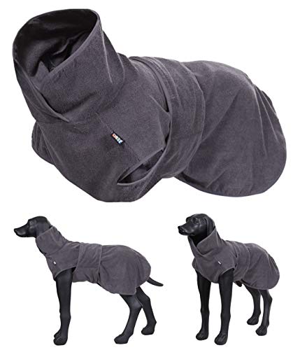 elropet Hundebademantel für kleine/mittlere/große Hunde XS - XL Bademantel GRAU Microfaser SCHNELL TROCKNEND (S) von elropet