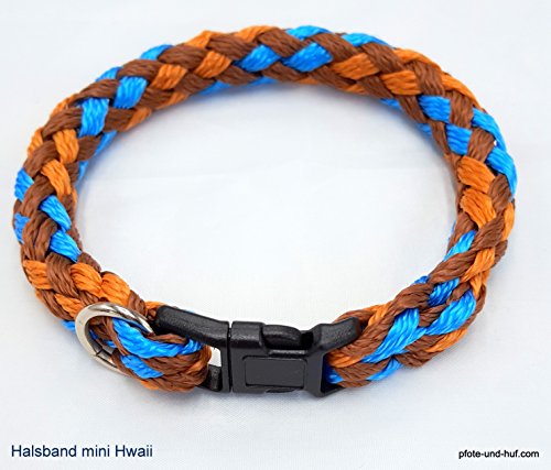 elropet Hundehalsband Mini für die Kleinen rundgeflochten Tauwerk Hawaii (32cm) Halsband kleine Hunde von elropet